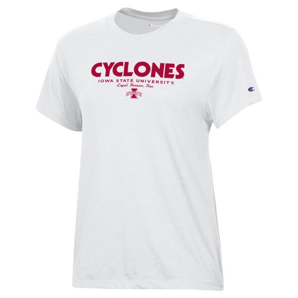 Champion Women's Cyclones I-State White Short Sleeve T-Shirt